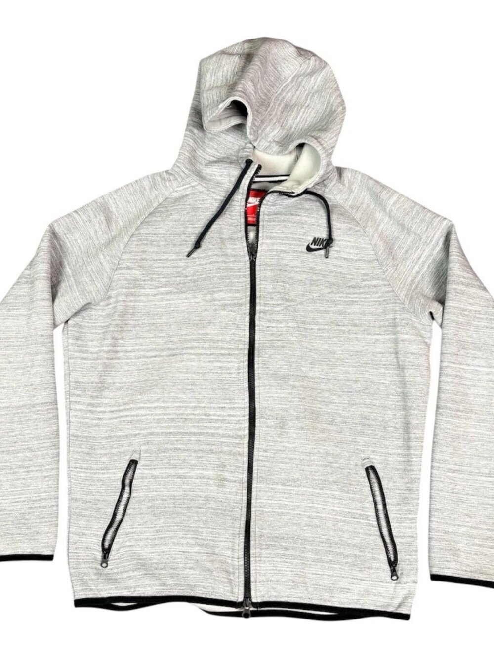 Nike Sportswear Hoodie Men's L Gray Tech Fleece Windrunner Full Zip 605672-063